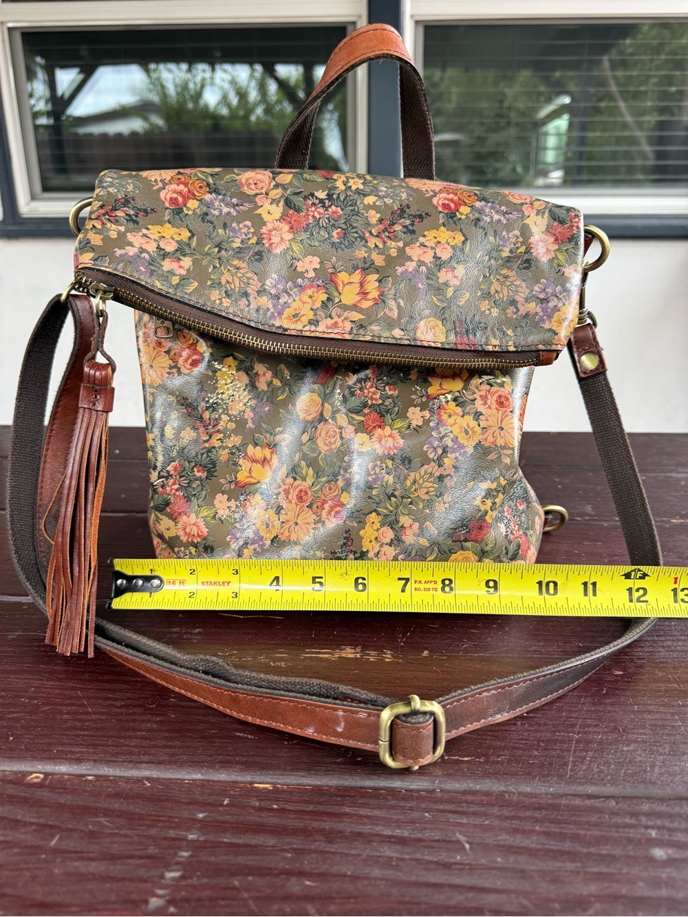 Patricia Nash Floral Leather Convertible Backpack Crossbody Bag Purse - Picture 3 of 12